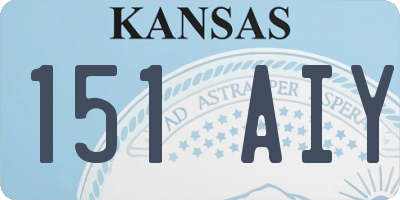 KS license plate 151AIY