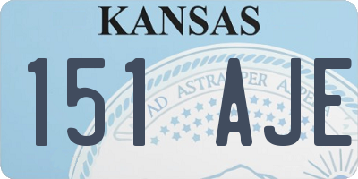 KS license plate 151AJE