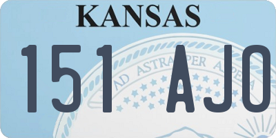 KS license plate 151AJO