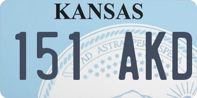 KS license plate 151AKD