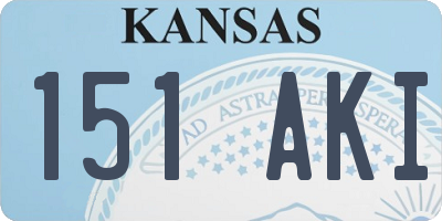 KS license plate 151AKI