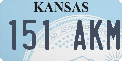 KS license plate 151AKM