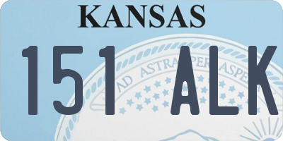 KS license plate 151ALK