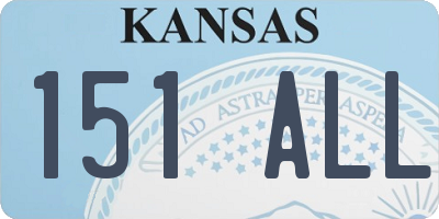 KS license plate 151ALL