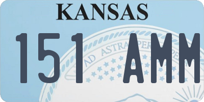 KS license plate 151AMM