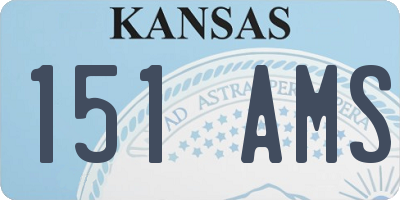 KS license plate 151AMS