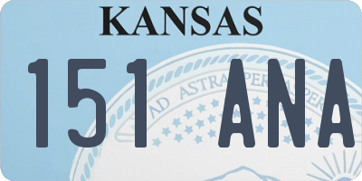 KS license plate 151ANA