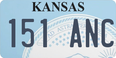 KS license plate 151ANC