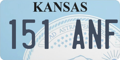 KS license plate 151ANF