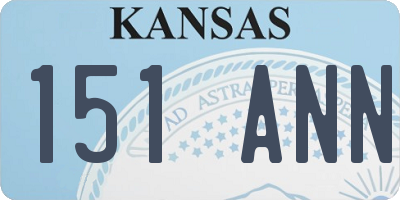 KS license plate 151ANN