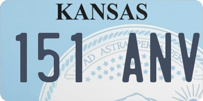 KS license plate 151ANV