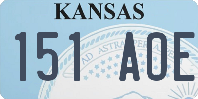 KS license plate 151AOE