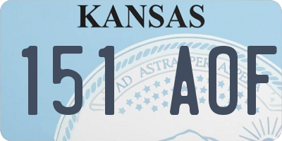 KS license plate 151AOF