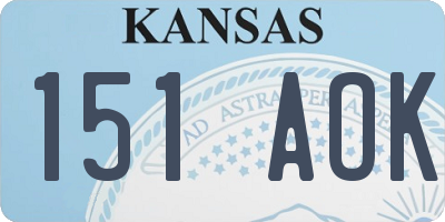 KS license plate 151AOK