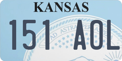 KS license plate 151AOL