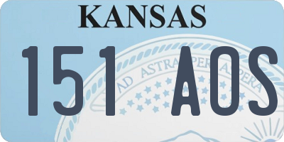 KS license plate 151AOS