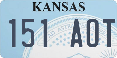 KS license plate 151AOT