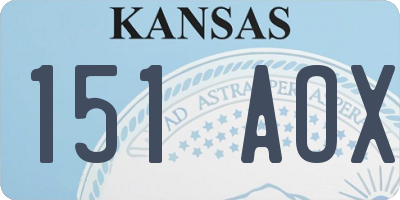 KS license plate 151AOX