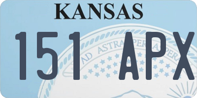 KS license plate 151APX