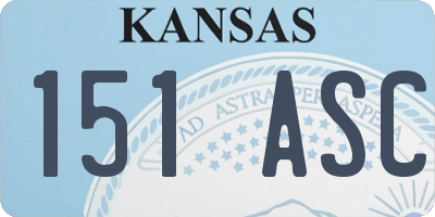 KS license plate 151ASC