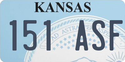 KS license plate 151ASF
