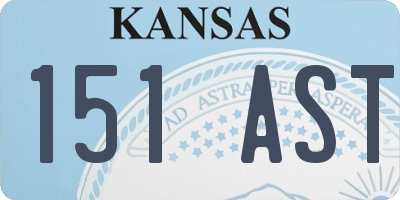 KS license plate 151AST