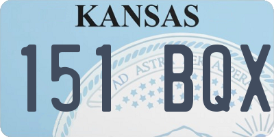 KS license plate 151BQX
