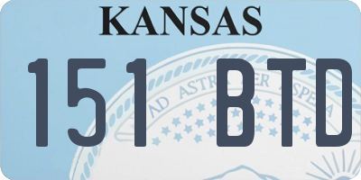 KS license plate 151BTD