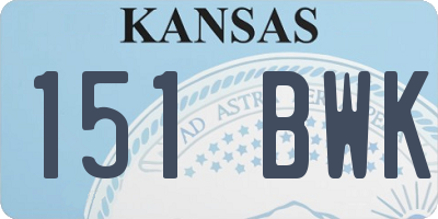 KS license plate 151BWK