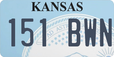 KS license plate 151BWN