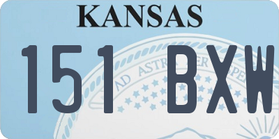 KS license plate 151BXW