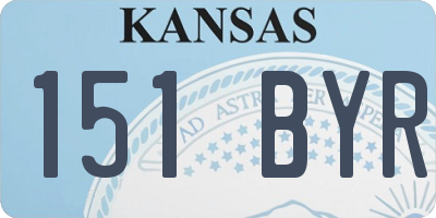 KS license plate 151BYR