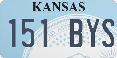 KS license plate 151BYS