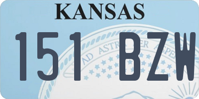 KS license plate 151BZW