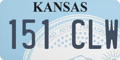 KS license plate 151CLW