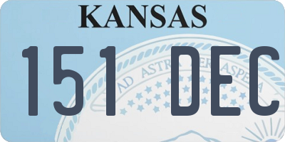 KS license plate 151DEC