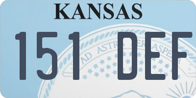 KS license plate 151DEF