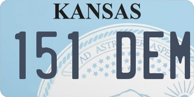 KS license plate 151DEM