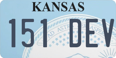 KS license plate 151DEV