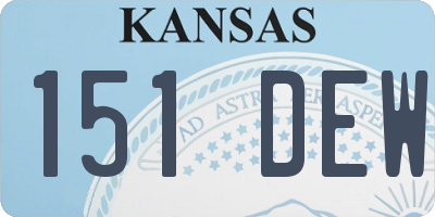 KS license plate 151DEW