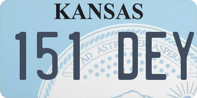 KS license plate 151DEY