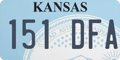 KS license plate 151DFA