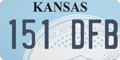 KS license plate 151DFB