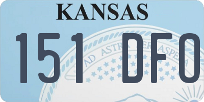 KS license plate 151DFO