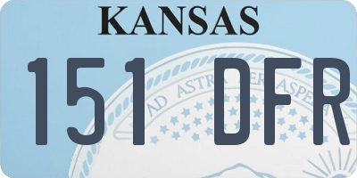 KS license plate 151DFR