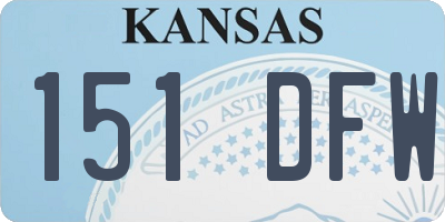 KS license plate 151DFW