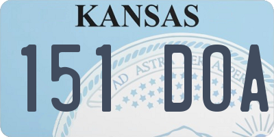 KS license plate 151DOA