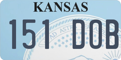 KS license plate 151DOB