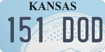 KS license plate 151DOD