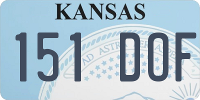 KS license plate 151DOF